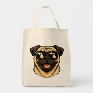 Michigan Pug Wearing Sunglasses Tote Bag