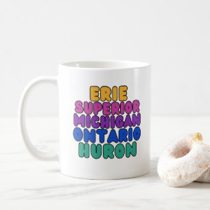 Michigan Rainbow Text Great Lakes Coffee Mug