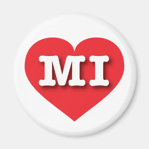 MIchigan Red Heart - I love MI Magnet