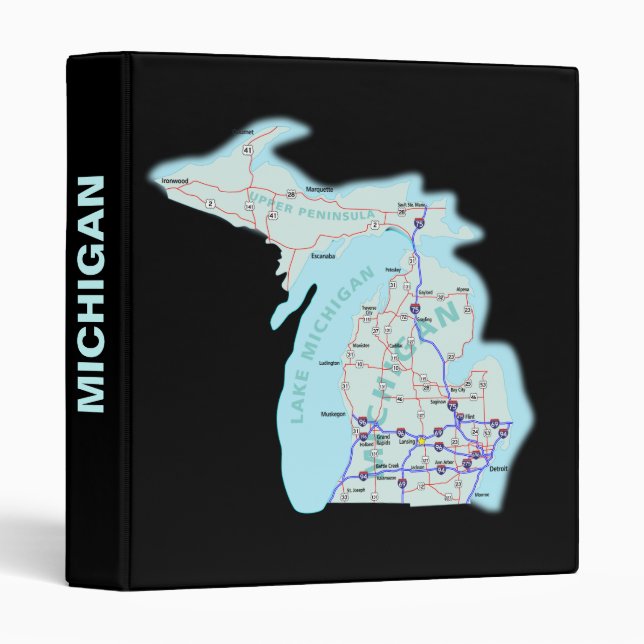 Michigan Road Map Avery Binder (Front/Spine)