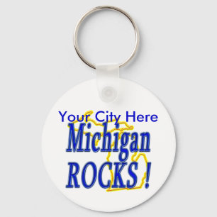 Michigan Rocks ! Keychain