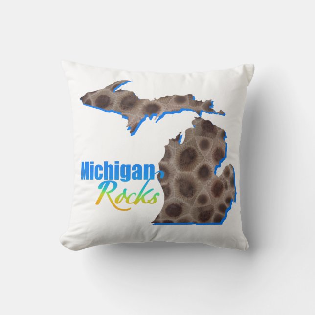 Michigan rocks | Petoskey stone pattern     Throw Pillow (Front)