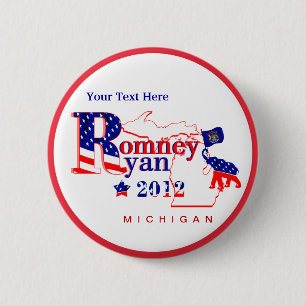 Michigan Romney and Ryan 2012 Button – Customize