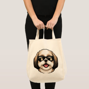 Michigan Shih Tzu Wearing Sunglasses Tote Bag
