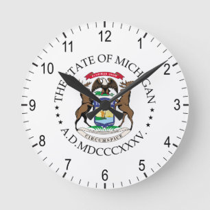 Michigan sign round clock