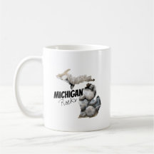 Michigan Silhouette Filled With Petoskey Stones