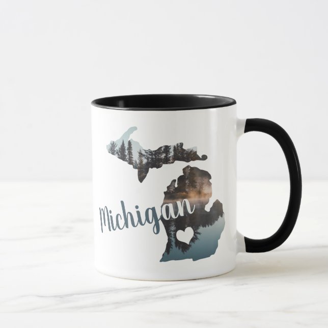 Michigan Silhouette With Typography Mug (Right)
