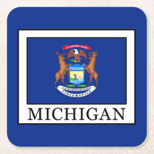 Michigan Square Paper Coaster