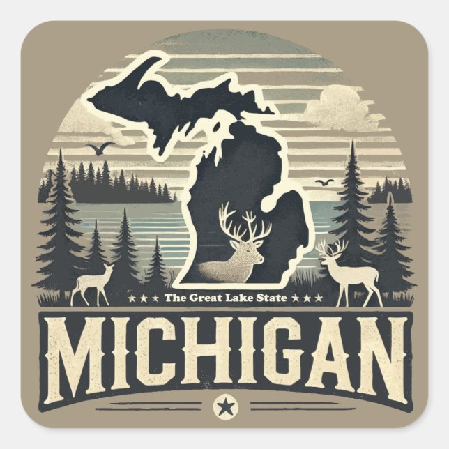 Michigan Square Sticker (Front)