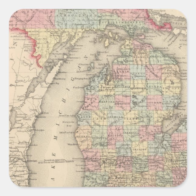 Michigan Square Sticker (Front)