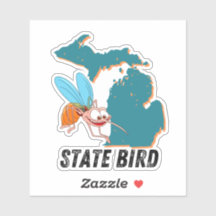 Michigan State Bird - Mosquito Funny Car Decal