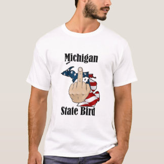 Michigan state bird t-shirt middle finger