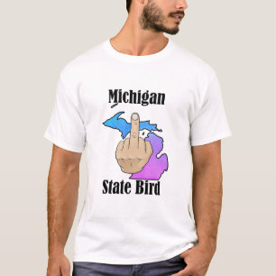 Michigan state bird t-shirt middle finger colour