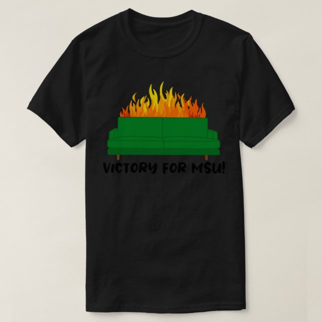 Michigan State Burning Couch Classic T-Shirt (Design Front)