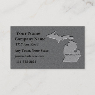 Michigan State Business card carved stone look