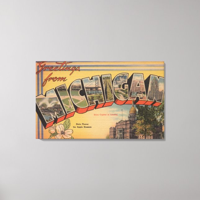 Michigan (State Capital/Flower) Canvas Print (Front)