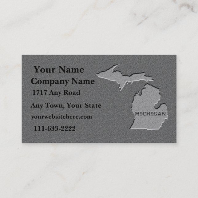 Michigan State Carte de visite taillé pierre look (Devant)