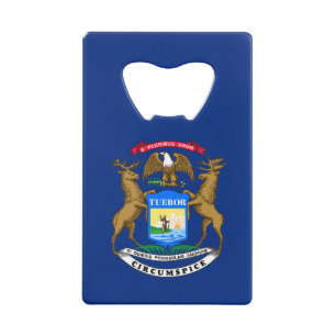 Michigan State Flag Credit Card Bottle Opener