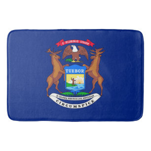 Michigan State Flag Design Bath Mat