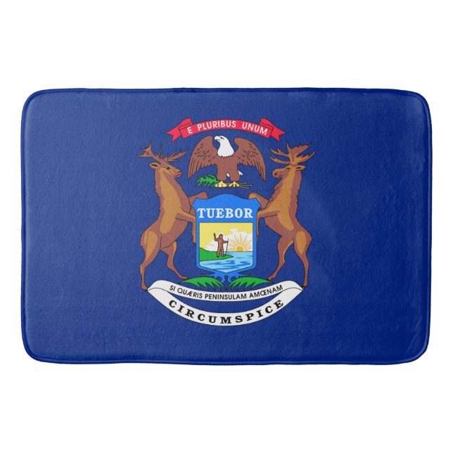 Michigan State Flag Design Bath Mat (Front)