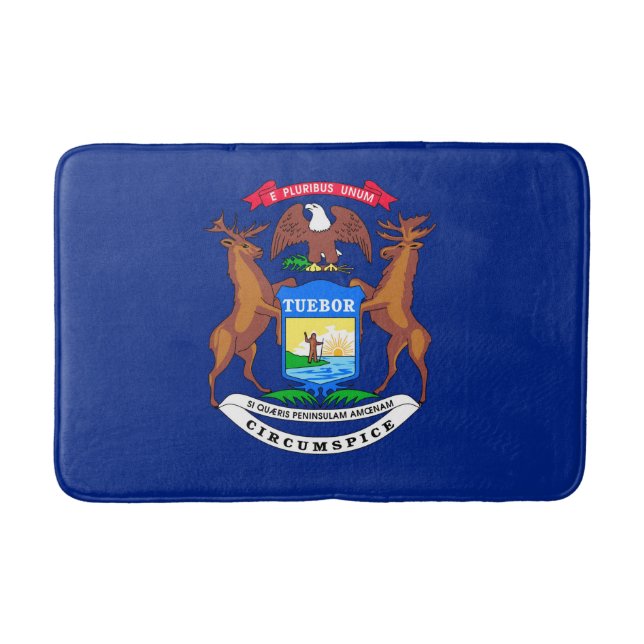 Michigan State Flag Design Bath Mat (Front)