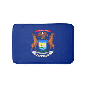 Michigan State Flag Design Bath Mat