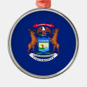 Michigan State Flag Design Metal Ornament