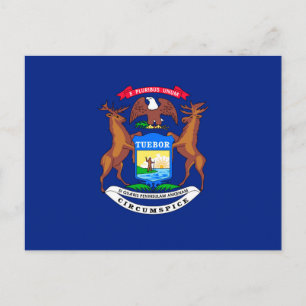 Michigan State Flag Design Postcard