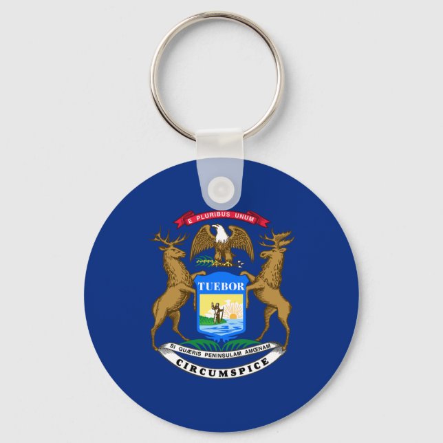 Michigan State Flag Keychain (Front)