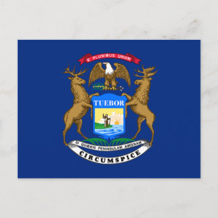 Michigan State Flag Postcard