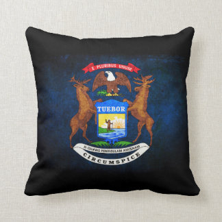 Michigan state flag throw pillow