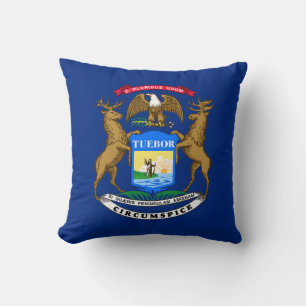 Michigan State Flag Throw Pillow