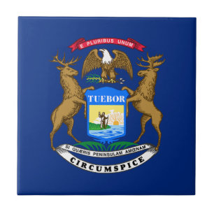 Michigan State Flag Tile