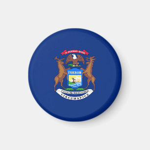 Michigan State Flag USA Magnet