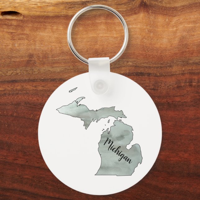 Michigan State Illustration  Keychain (Front)
