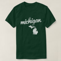 Michigan state in white