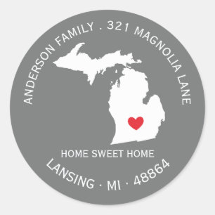 MICHIGAN State   New Home Address Label Sticker