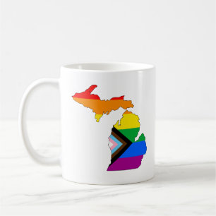 Michigan State Pride LGBTQ Progress Pride Coffee Mug