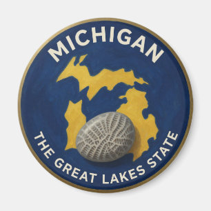 Michigan State Pride Wolverine Emblem 🐾 Magnet