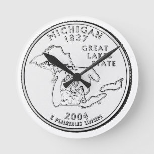 Michigan State Quarter Round Clock