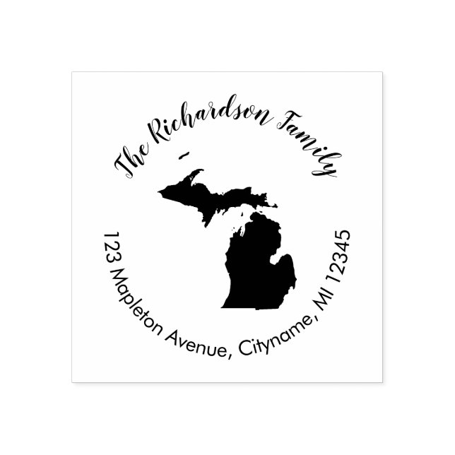 Michigan state return address rubber stamp (Imprint)