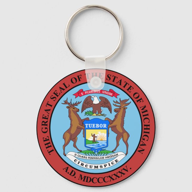 Michigan State Seal Keychain (Front)