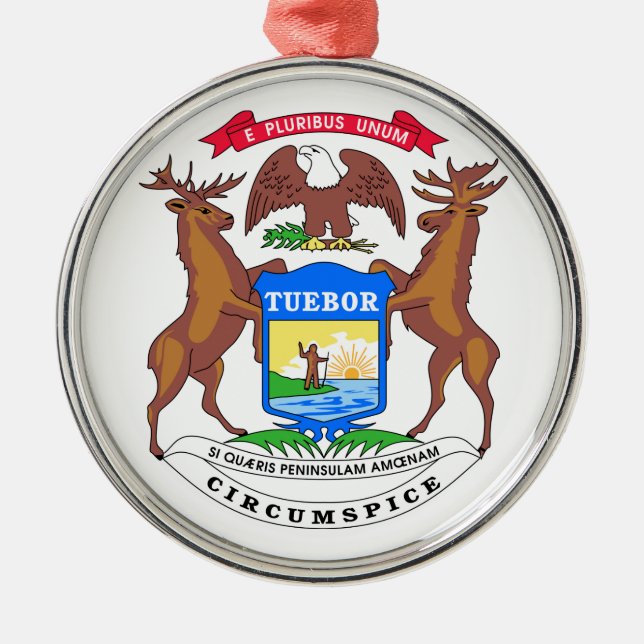 Michigan State Seal Metal Ornament (Front)