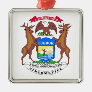 Michigan State Seal Metal Ornament