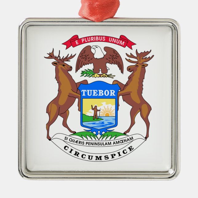 Michigan State Seal Metal Ornament (Front)