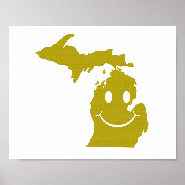 Michigan State Shape Face Poster (Front)