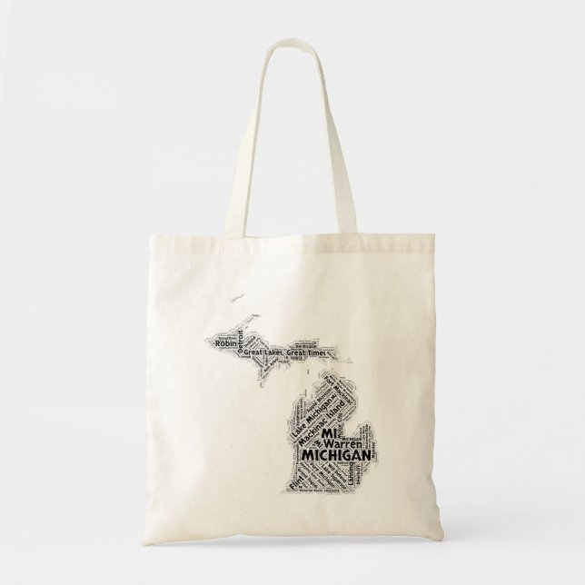 Michigan State Word Cloud Tote Bag (Front)