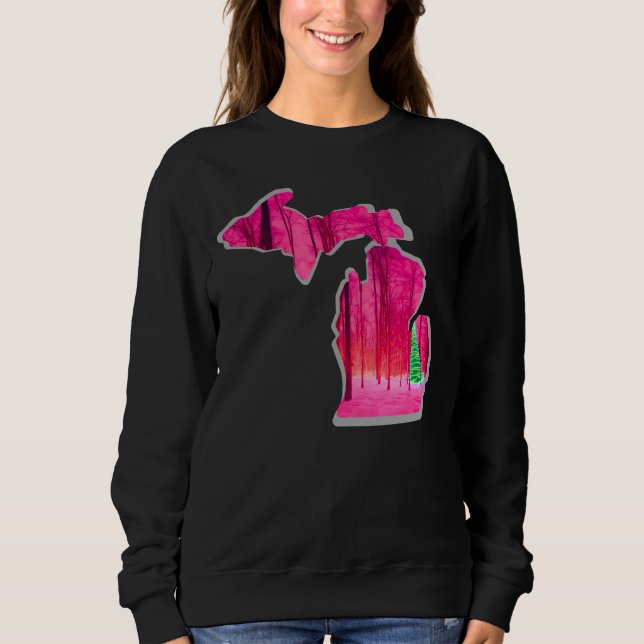 Michigan thème d'hiver sur ce sweatshirt noir (Devant)