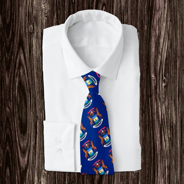 Michigan Ties, fashion USA, Michigan Flag business Tie (Creator Uploaded)
