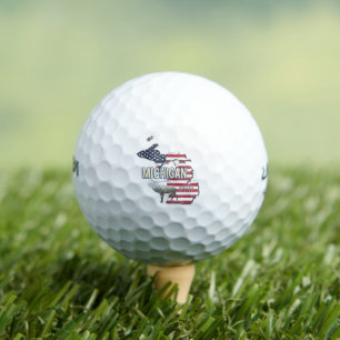 Michigan United States Retro State Map Vintage USA Golf Balls